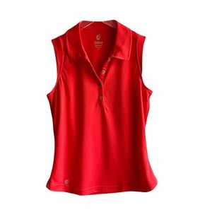 GGBlue Sleeveless Polo Shirt Size S Red Golf Top Tee
